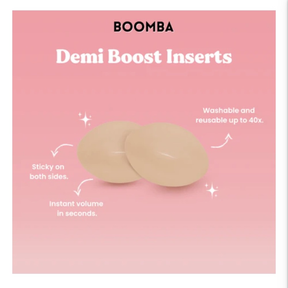 Boombas Demi Boost Inserts in Beige Size Large (F, G) NWT in original box!